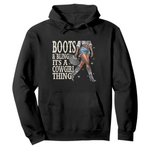 Funny African American Cowgirl Hoodie Boots And Bling It's A Cowgirl Thing TS11 Black Print Your Wear