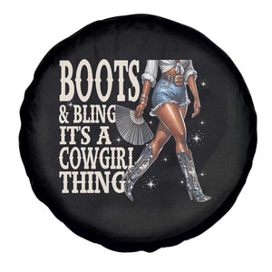 Funny African American Cowgirl Spare Tire Cover Boots And Bling It's A Cowgirl Thing TS11 Print Your Wear