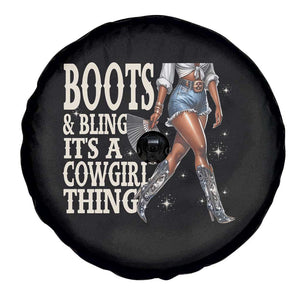 Funny African American Cowgirl Spare Tire Cover Boots And Bling It's A Cowgirl Thing TS11 Print Your Wear