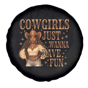 Funny African American Cowgirl Spare Tire Cover Cowgirls Just Wanna Have Fun Western TS11 Print Your Wear