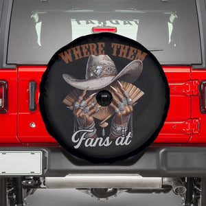 Funny African American Cowgirl Spare Tire Cover Where Them Fans At Cowboy Hat TS11 Black Print Your Wear