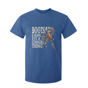 Funny African American Cowgirl T Shirt For Kid Boots And Bling It's A Cowgirl Thing TS11 Royal Blue Print Your Wear
