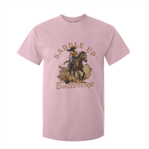 Funny African American Cowgirl T Shirt For Kid Saddle Up Buttercup Southern Western TS11 Light Pink Print Your Wear