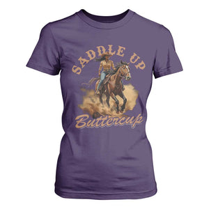 Funny African American Cowgirl T Shirt For Women Saddle Up Buttercup Southern Western TS11 Purple Print Your Wear