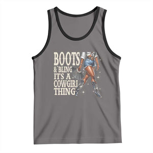 Funny African American Cowgirl Tank Top Boots And Bling It's A Cowgirl Thing TS11 Deep Heather Black Print Your Wear