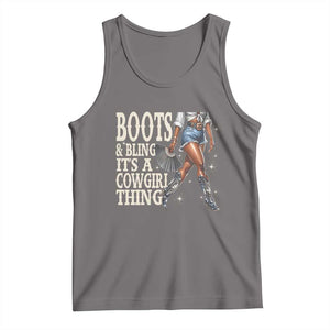 Funny African American Cowgirl Tank Top Boots And Bling It's A Cowgirl Thing TS11 Deep Heather Print Your Wear