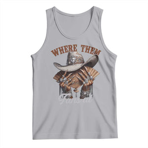 Funny African American Cowgirl Tank Top Where Them Fans At Cowboy Hat TS11 Athletic Heather Print Your Wear