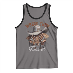 Funny African American Cowgirl Tank Top Where Them Fans At Cowboy Hat TS11 Deep Heather Black Print Your Wear