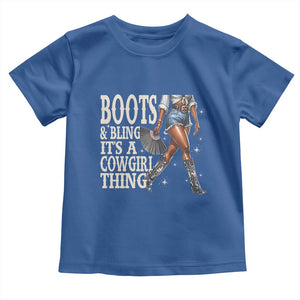 Funny African American Cowgirl Toddler T Shirt Boots And Bling It's A Cowgirl Thing TS11 Royal Blue Print Your Wear