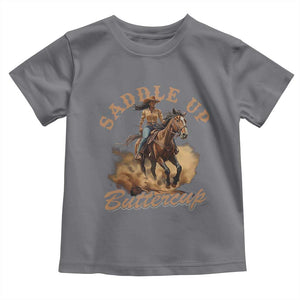 Funny African American Cowgirl Toddler T Shirt Saddle Up Buttercup Southern Western TS11 Charcoal Print Your Wear