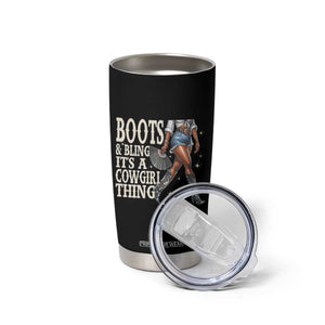 Funny African American Cowgirl Tumbler Cup Boots And Bling It's A Cowgirl Thing TS11 Print Your Wear