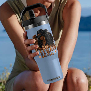 Funny African American Cowgirl Yeehaw Bitches Flip Straw Tumbler TS11 One Size: 30 oz Light Blue Print Your Wear