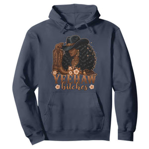 Funny African American Cowgirl Yeehaw Bitches Hoodie TS11 Navy Print Your Wear