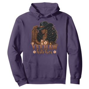 Funny African American Cowgirl Yeehaw Bitches Hoodie TS11 Purple Print Your Wear