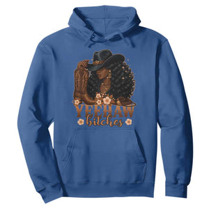 Funny African American Cowgirl Yeehaw Bitches Hoodie TS11 Royal Blue Print Your Wear