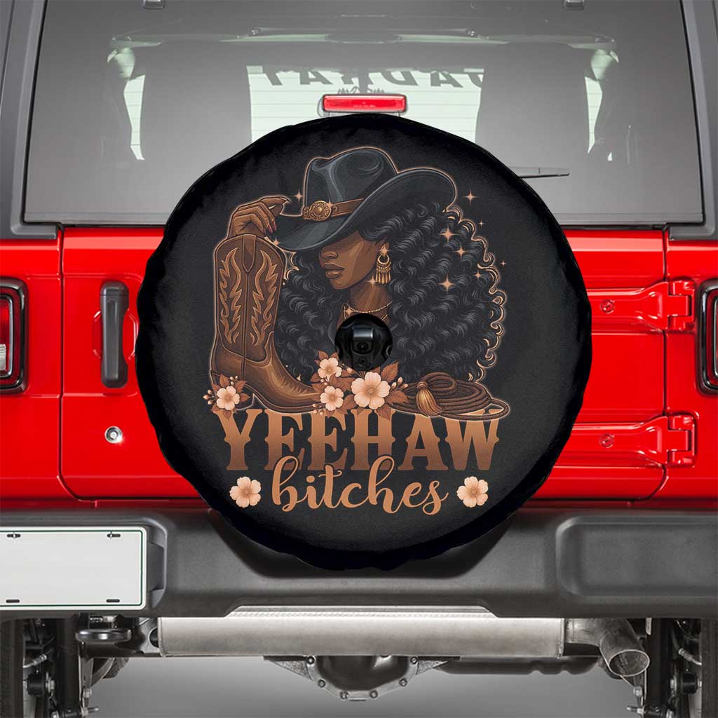 Funny African American Cowgirl Yeehaw Bitches Spare Tire Cover TS11 Black Print Your Wear
