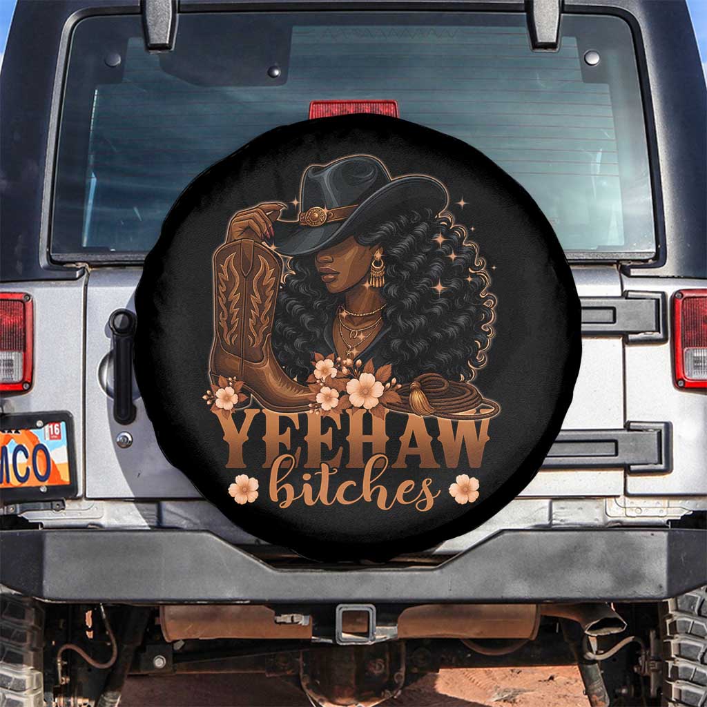 Funny African American Cowgirl Yeehaw Bitches Spare Tire Cover TS11 No hole Black Print Your Wear