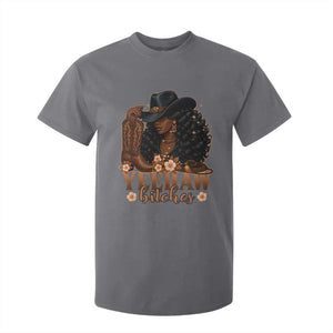 Funny African American Cowgirl Yeehaw Bitches T Shirt For Kid TS11 Charcoal Print Your Wear