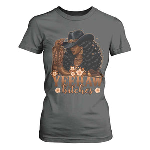 Funny African American Cowgirl Yeehaw Bitches T Shirt For Women TS11 Dark Heather Print Your Wear