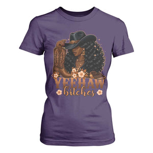 Funny African American Cowgirl Yeehaw Bitches T Shirt For Women TS11 Purple Print Your Wear