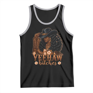 Funny African American Cowgirl Yeehaw Bitches Tank Top TS11 Black Athletic Heather Print Your Wear