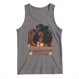 Funny African American Cowgirl Yeehaw Bitches Tank Top TS11 Deep Heather Print Your Wear