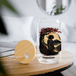 Funny African American Samurai Glass Can Japanese Art Black Warrior Sakura TS11 Print Your Wear