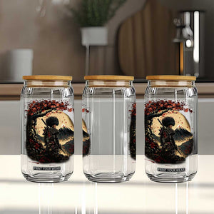 Funny African American Samurai Glass Can Japanese Art Black Warrior Sakura TS11 Print Your Wear