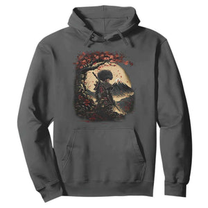 Funny African American Samurai Hoodie Japanese Art Black Warrior Sakura TS11 Dark Heather Print Your Wear