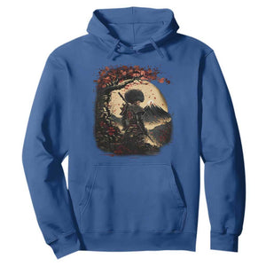 Funny African American Samurai Hoodie Japanese Art Black Warrior Sakura TS11 Royal Blue Print Your Wear