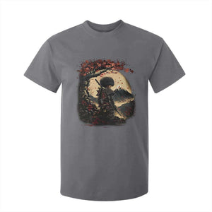 Funny African American Samurai T Shirt For Kid Japanese Art Black Warrior Sakura TS11 Charcoal Print Your Wear