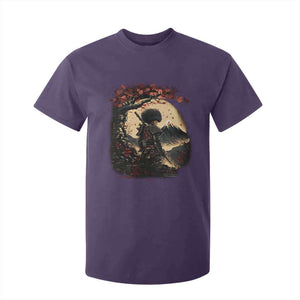 Funny African American Samurai T Shirt For Kid Japanese Art Black Warrior Sakura TS11 Purple Print Your Wear