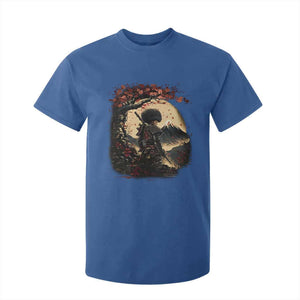 Funny African American Samurai T Shirt For Kid Japanese Art Black Warrior Sakura TS11 Royal Blue Print Your Wear