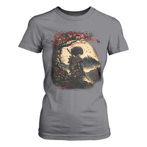 Funny African American Samurai T Shirt For Women Japanese Art Black Warrior Sakura TS11 Charcoal Print Your Wear