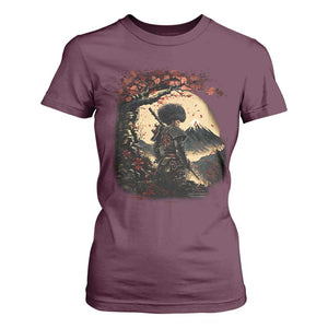 Funny African American Samurai T Shirt For Women Japanese Art Black Warrior Sakura TS11 Maroon Print Your Wear