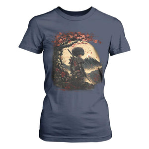 Funny African American Samurai T Shirt For Women Japanese Art Black Warrior Sakura TS11 Navy Print Your Wear