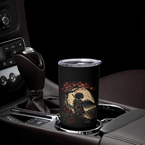 Funny African American Samurai Tumbler Cup Japanese Art Black Warrior Sakura TS11 Print Your Wear