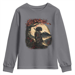 Funny African American Samurai Youth Sweatshirt Japanese Art Black Warrior Sakura TS11 Charcoal Print Your Wear