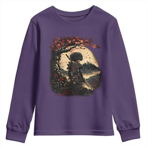 Funny African American Samurai Youth Sweatshirt Japanese Art Black Warrior Sakura TS11 Purple Print Your Wear