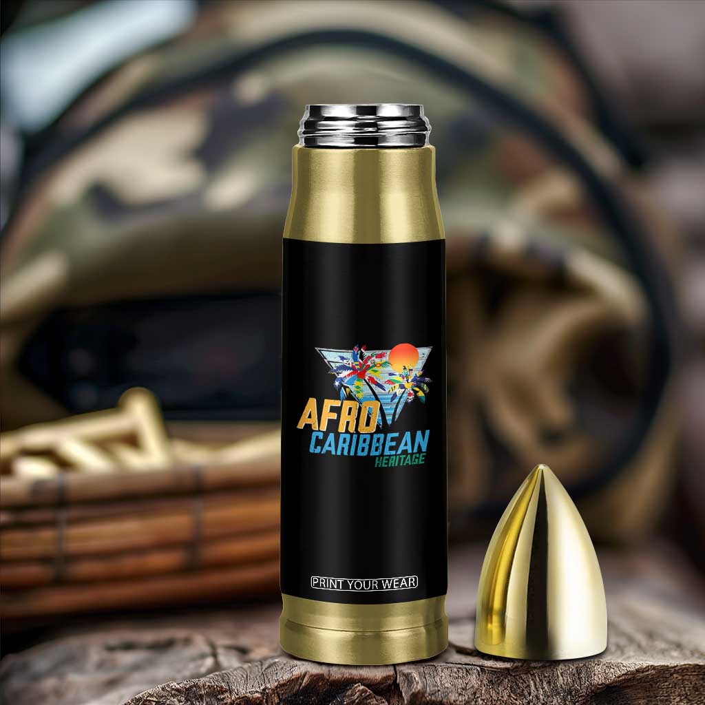 Funny Afro Caribbean Heritage Bullet Tumbler Caribbean Island Pride Flags Palm Tree TS11 Print Your Wear