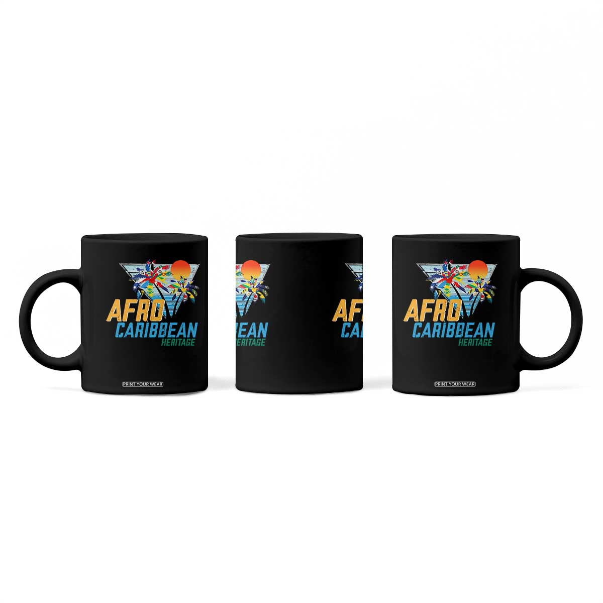 Funny Afro Caribbean Heritage Coffee Mug Caribbean Island Pride Flags Palm Tree TS11 Print Your Wear