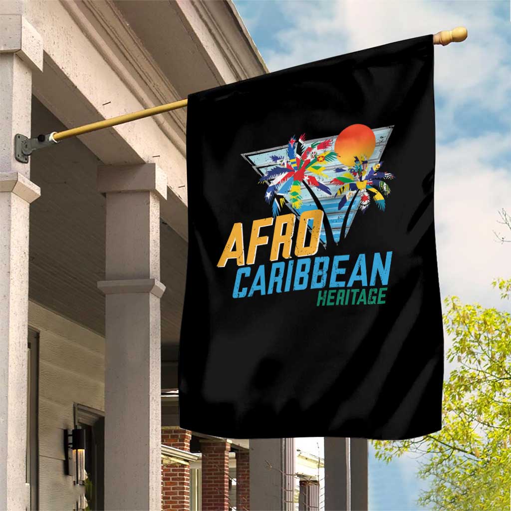 Funny Afro Caribbean Heritage Garden Flag Caribbean Island Pride Flags Palm Tree TS11 Print Your Wear