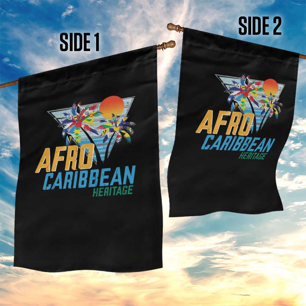 Funny Afro Caribbean Heritage Garden Flag Caribbean Island Pride Flags Palm Tree TS11 Print Your Wear