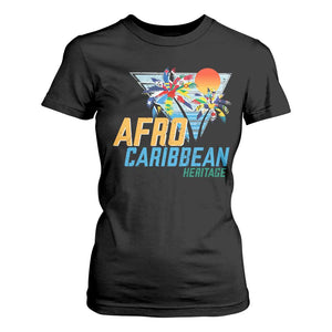 Funny Afro Caribbean Heritage T Shirt For Women Caribbean Island Pride Flags Palm Tree TS11 Black Print Your Wear