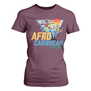 Funny Afro Caribbean Heritage T Shirt For Women Caribbean Island Pride Flags Palm Tree TS11 Maroon Print Your Wear