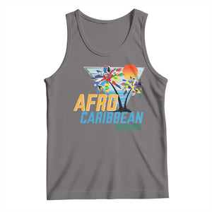 Funny Afro Caribbean Heritage Tank Top Caribbean Island Pride Flags Palm Tree TS11 Deep Heather Print Your Wear