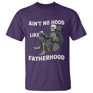 Funny Ain't No Hood Like Fatherhood T Shirt Skeleton Dad Father's Day TS11 Purple Print Your Wear