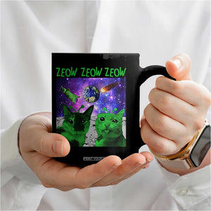 Funny Alien Cat Meme Coffee Mug Green Cats ZEOW ZEOW TS09 Print Your Wear