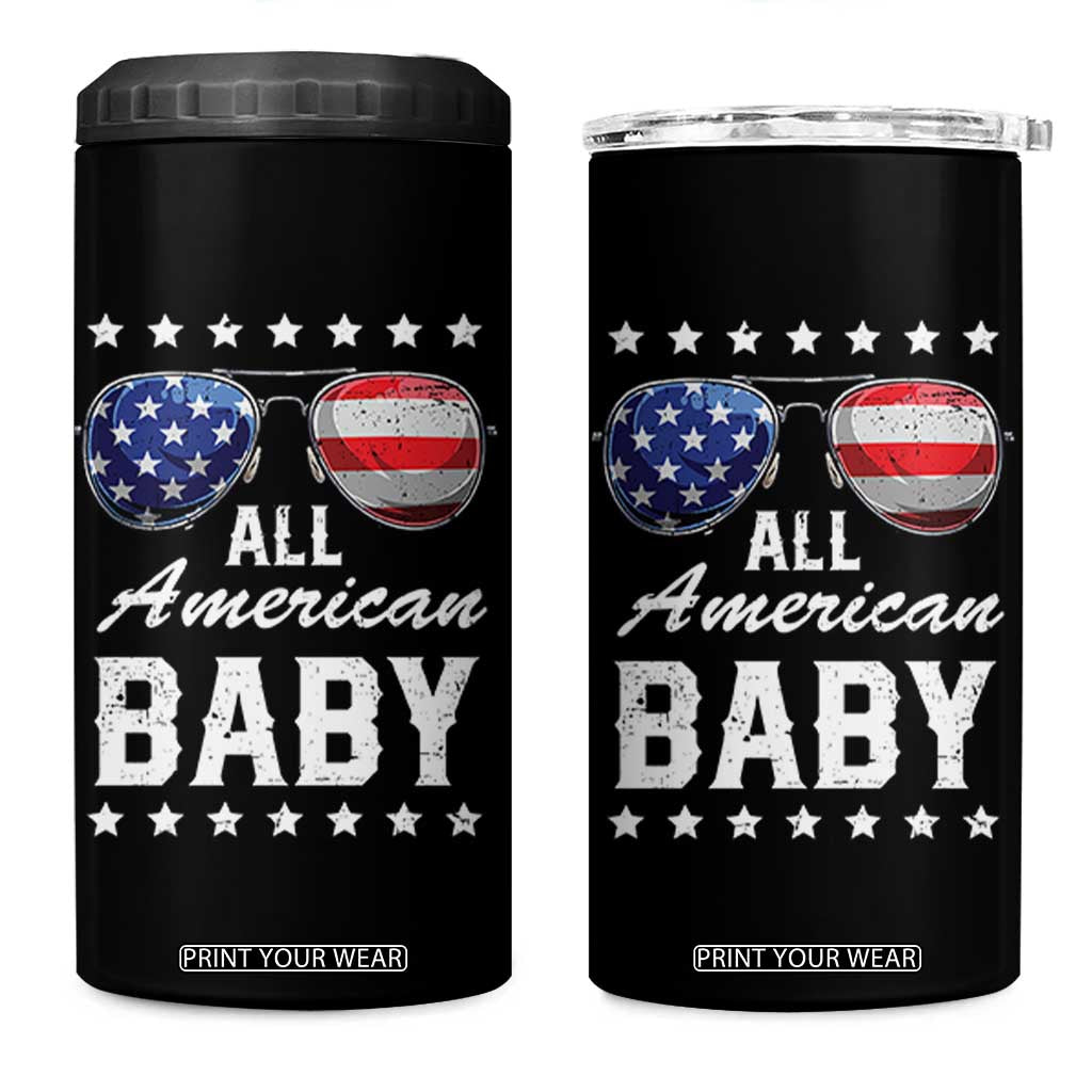 Funny All American Baby 4th Of July 4 in 1 Can Cooler Tumbler Family Matching Sunglasses TS11 One Size: 16 oz Black Print Your Wear