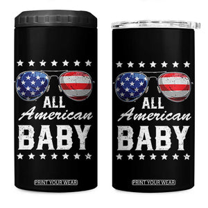 Funny All American Baby 4th Of July 4 in 1 Can Cooler Tumbler Family Matching Sunglasses TS11 One Size: 16 oz Black Print Your Wear